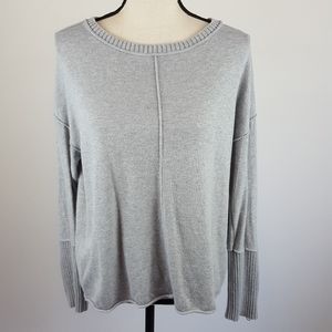Caslon grey crew neck zip sleeve sweater size small
